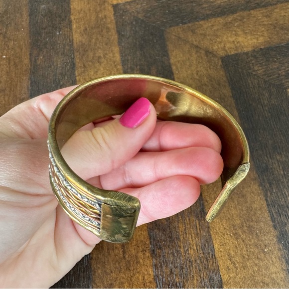 Bronze and Silver Tone Bangle - 13/16” Wide - Picture 3 of 4